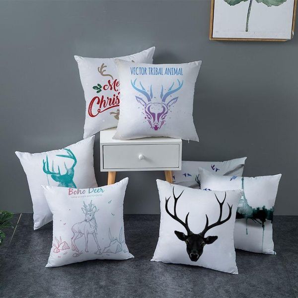 

cushion/decorative pillow forest deer scene christmas pillows case peach skin print pillowcase 45*45cm home decoration sofa gift cushion cov