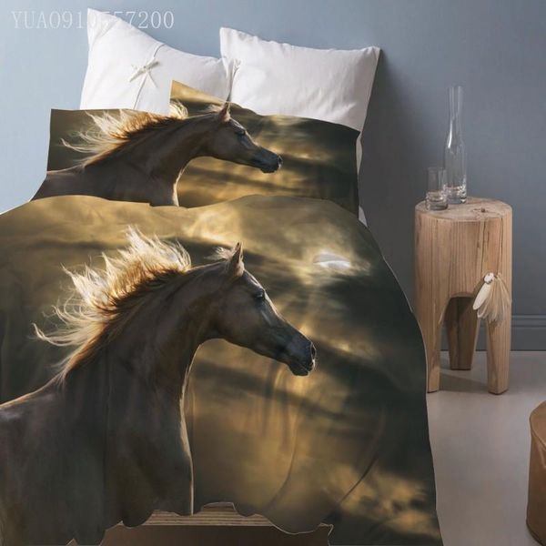 

bedding sets animal duvet cover 3d custom design horse set adults kids bed linen pillowcases full king  twin size