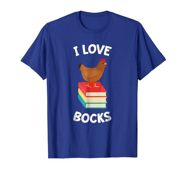 

book shirt funny chicken reading i love bocks gift tee, White;black