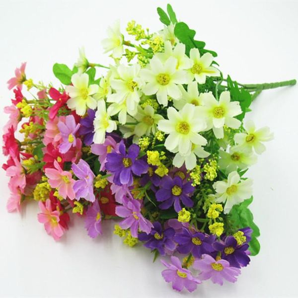 

artificial flower silk flower living room dining table decoration home decorative 7 fork 28 head little daisy imitation f