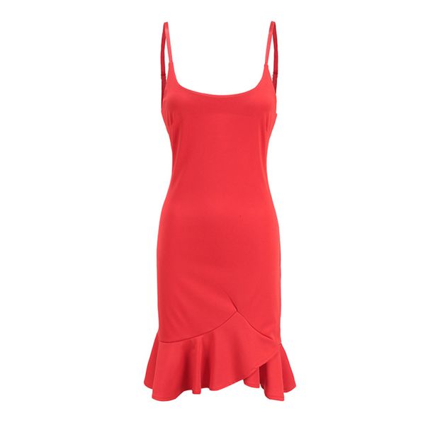 

18 years women's lotus leaf suspender knitted dress, Gray