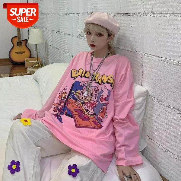 

cartoon kpop tshirt harajuku t shirt womens clothes oversized t-shirt 2020 spring dark casual loose o-neck couple tees #6w6k, White