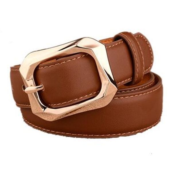 

2021 new women fashion 3 cm wide leather belt for woman luxury jeans belts euramerican female straps ceinture femme b811, Black;brown