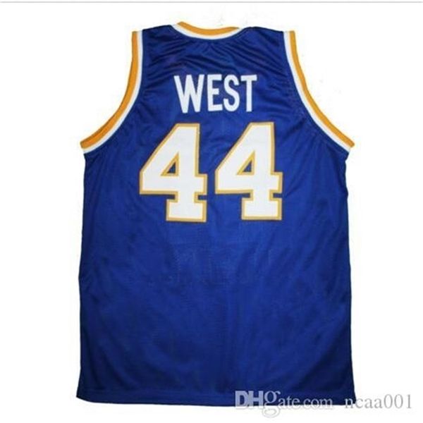 

vintage real 21ss blue jerry west - west virginia mountaineers 44 high school college jersey size s-4xl or custom any name or number, Black