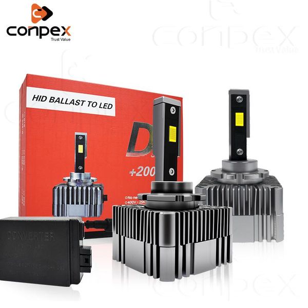 

car headlights 2pcs conpex d5s d8s led headlight lamp bulbs d1s/r d2s/r d3s/r d4s/r with canbus error 100w 10000lm super bright headlam