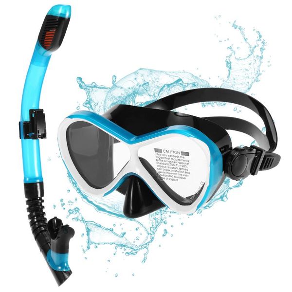 

kids professional swimming goggles dry snorkel tube set anti-fog goggles for scuba snorkel swimming pools tube diving