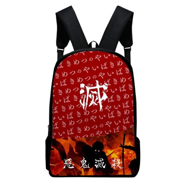 

backpack 2021 boys girls demon slayer teenager cosplay waterproof oxford travel bags school 3d print laptop