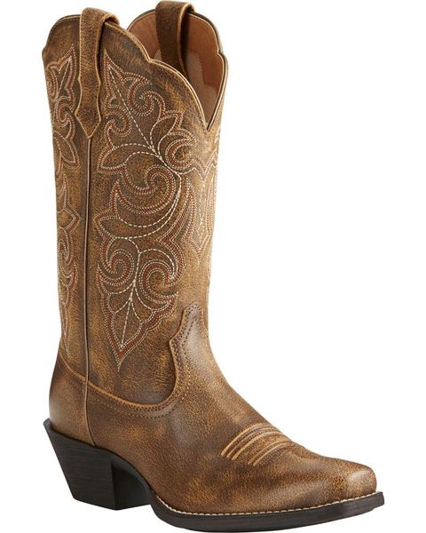 

boots women's round up square toe western, Black