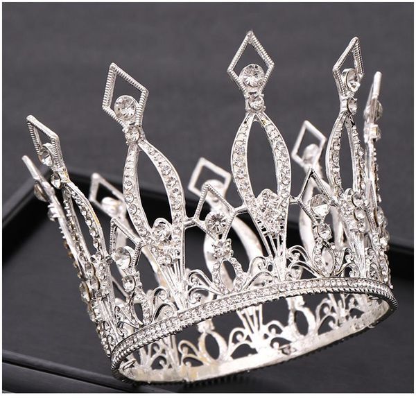 

wedding crownsilver color baroque rhinestone crystal crown headdress bridal hair accessories party crown wedding hair j qylqsk, Silver