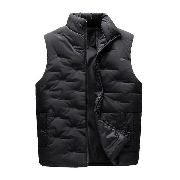 

men's vests vest jacket winter windbreak warm sleeveless men jackets stand collar casual autumn thicken waistcoat 5xl my587, Black;white