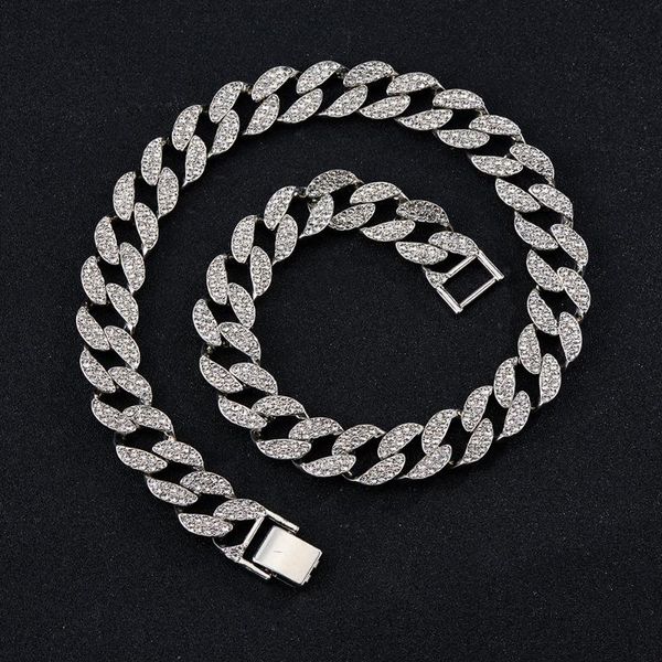 

chains jewelry cuban necklace female male trendy ins european and american hip hop net red color does not fade clavicle chain, Silver