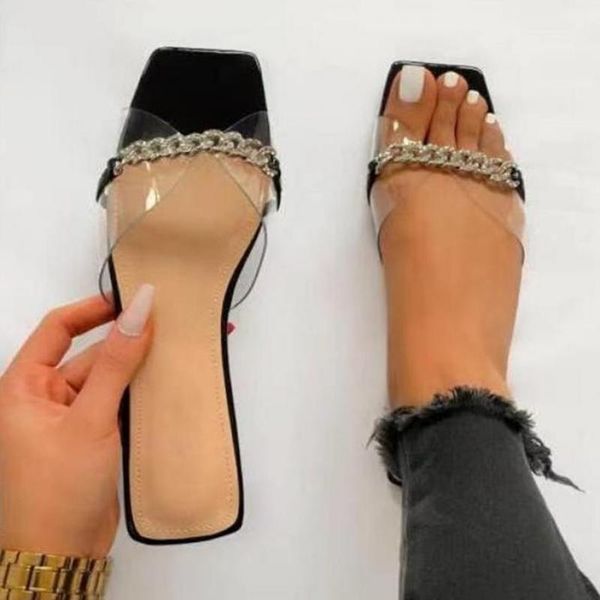 

slippers women summer flats rhinestone female shoes bling ladies plus size beach fashion 2021 zapatillas mujer casa, Black