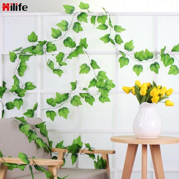 

2.1m artificial plants decoration rattan leaf fake creeper green leaf ivy vine home party garden decor grape leaves