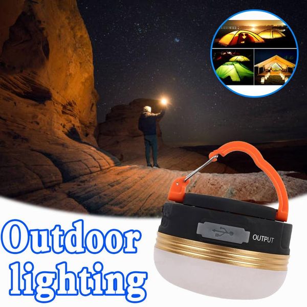 

2pcs led camping light battery portable rechargeable lamp outdoor waterproof hiking fishing light working usb charger lamp b14