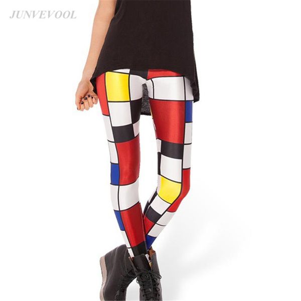 

women's leggings colorful block crop punk rock women sportswear fitness leggins summer autumn elastic workrout push up 3d harajuku, Black