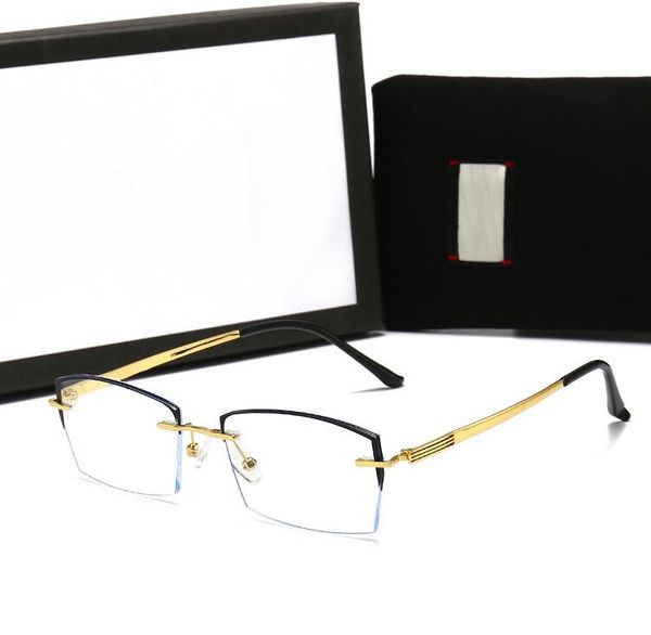 

9001 sunglasses for men and women are fashionable preferred alloy frameless technology, pc lens material anti-blue light eye protection, White;black