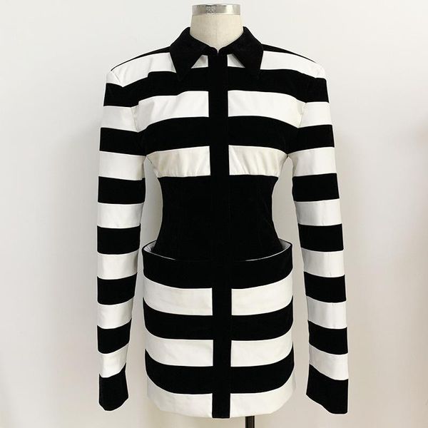 

casual dresses 2021 summer star wide shoulder temperament black and white color matching leather velvet tunic dress o174, Black;gray
