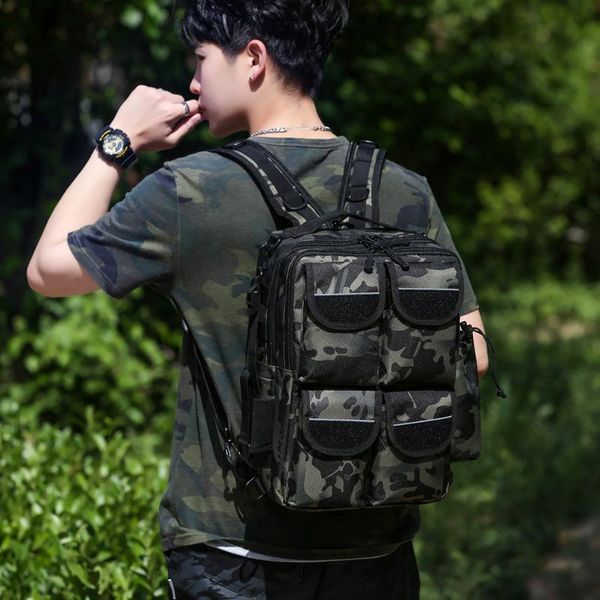

outdoor bags army fan tactical backpack multifunction hiking camping travel fishing bag camo oxford cloth gear storage