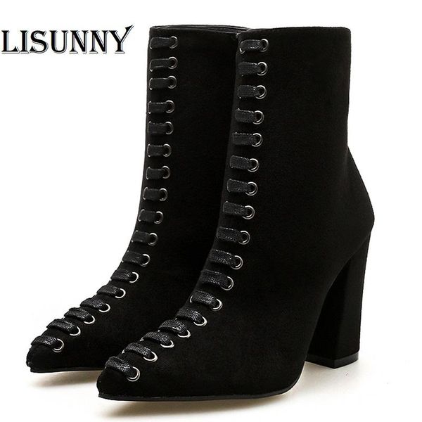 

boots 2021 women zip ankle laceing fashion female short black beige flock shoes autumn s