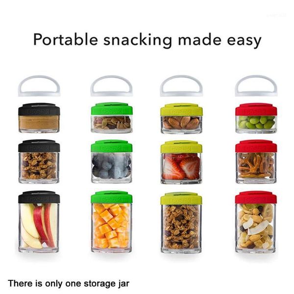 

storage bottles & jars twisting lock odor resistant stackable removable handle four containers portable transparent keep fresh jar home trav