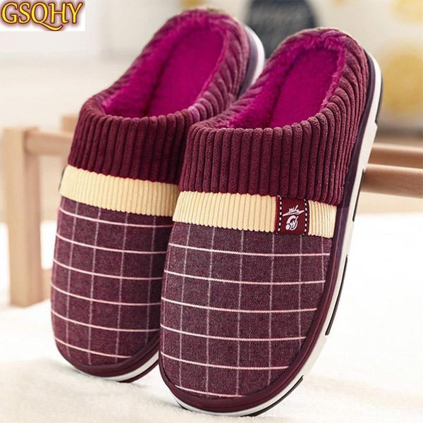 

slippers women shoes soft warm ladies winter home plush flock non slip rubber slides bedroom couple footwear 2021, Black