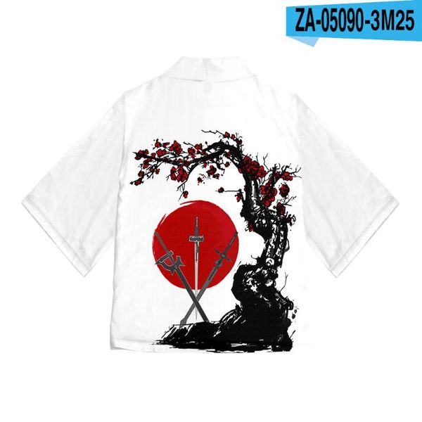 

ethnic clothing plus size anime sword art online kimono cardigan men women haori yukata sao shirt summer short sleeve boy beach, Red