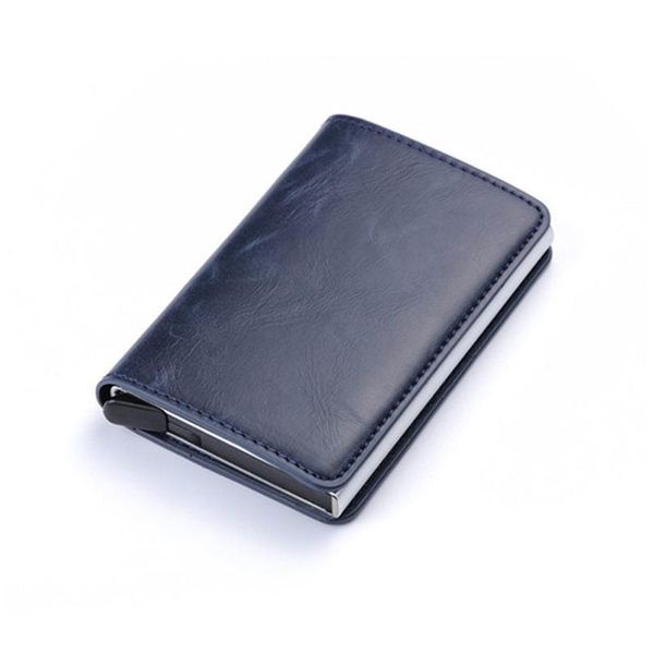 

bycobecy card holder for men women rfid aluminium alloy credit card holder pu leather card wallet matic pop jllmui