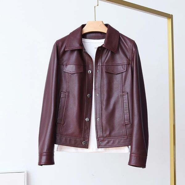 

100% genuine leather jacket women spring natural sheepskin coat female short coats and jackets 2021 chaquetas de mujer pph3647, Black