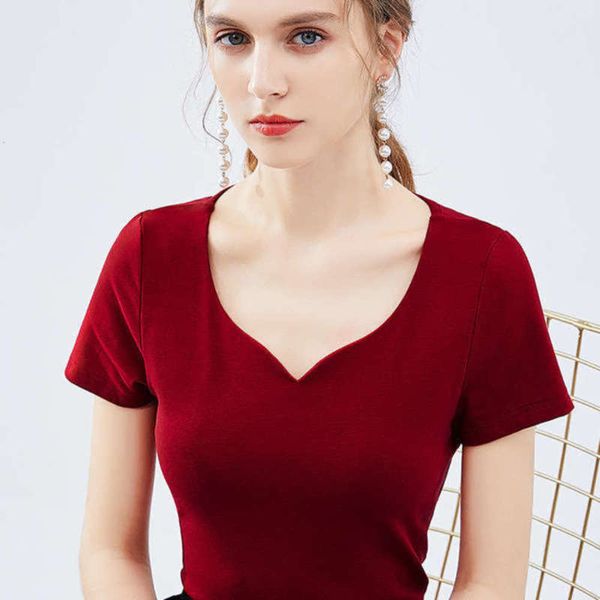 

half short cotton tight t-shirt new summer women's sleeve fashion top, Black;gray