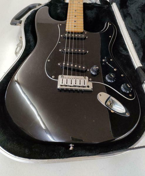 

american standard stratocaster black electric guitar