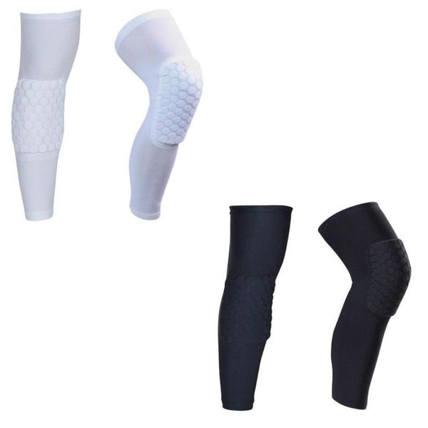 

elbow & knee pads honeycomb breathable outdoor leg protection sleeve 45cm/17.7inch basketball kneepad 47cm/18.5inch, Black;gray
