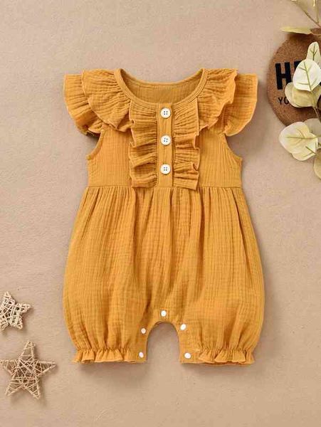 

baby textured ruffle trim frilled romper she, Blue