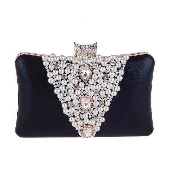 

cavilly v-shaped pearl big hand holding dinner bag handmade annual meeting bag
