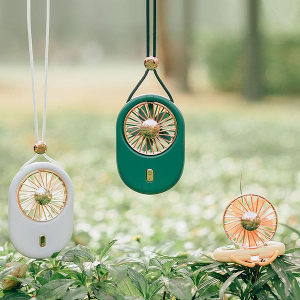 

electric fans creative folding fan neck hanging mini handheld lanyard usb charging