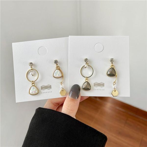 

stud yangliujia asymmetric earrings temperament is contracted fashionable sweet retro geometric woman party accessories, Golden;silver