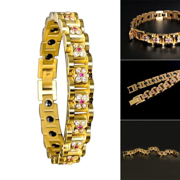 

charm bracelets stainless steel bracelet fashion rhinestone bangle personalized accessories for women men thin889, Golden;silver