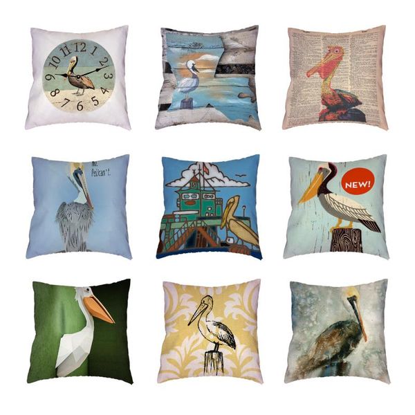 

cushion/decorative pillow pelecanus throw cases polyester peach skin printed car home decorative white letter wood pile cuteness pillowcase