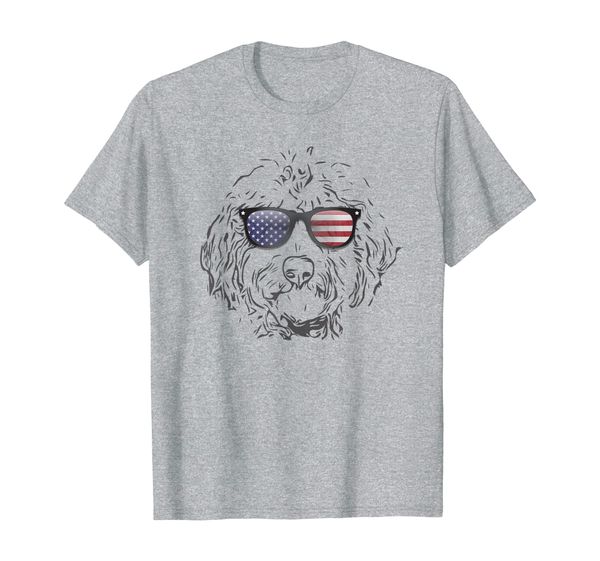 

doodle patriotic sunglasses election usa gift for dog lover t-shirt, White;black