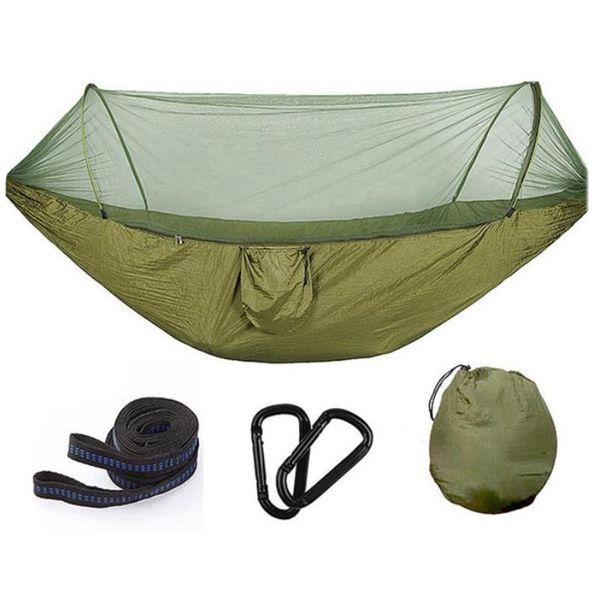 

fishing accessories hammock with mosquito net & tree straps lightweight parachute fabric travel bed for hiking,backpacking,backyard,camp,etc