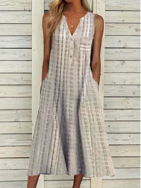 

v-neck pocket loose cotton linen, White;black