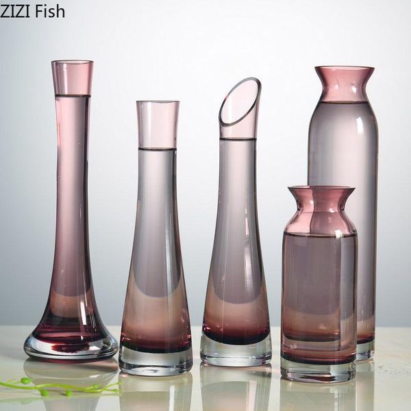 

slim bottle glass vase transparent colorful hydroponics vases for flowers flower arrangement floral ornaments home decoration