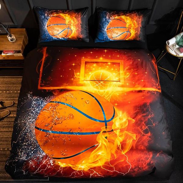 

men sport bedding set ball bedclothes for children single kids bed cover home quilt cover and pillowcase king size bedding set