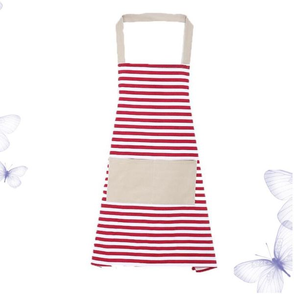 

1pc thicken stripe apron working apron kitchen cooking l fashion cotton (red)