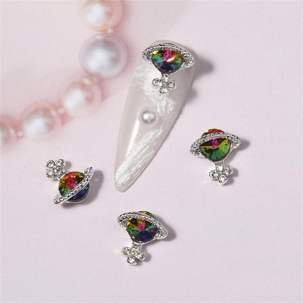 

nail art decorations 10pcs fancy 9 colors stone metal planet design rhinestones charms jewelry fashion, Silver;gold