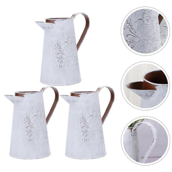 

gift wrap 3pcs flower bucket iron home adornment dried flowers storage