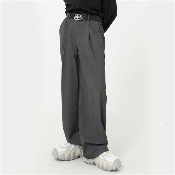 

casual straight wide leg suit women pants male japan korea style fashion vintage streetwear black gray long trousers
