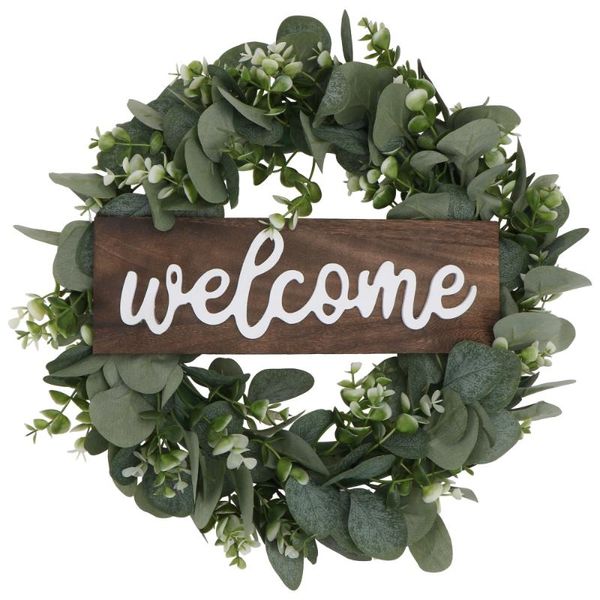 

decorative flowers & wreaths 1pc welcome wreath decor simulation garland artificial plant