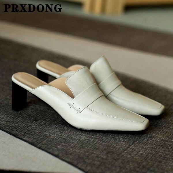 

sandals genuine leather women squar heels beige yellow dress party casual shoes woman silppers gladiator big size 34-40, Black