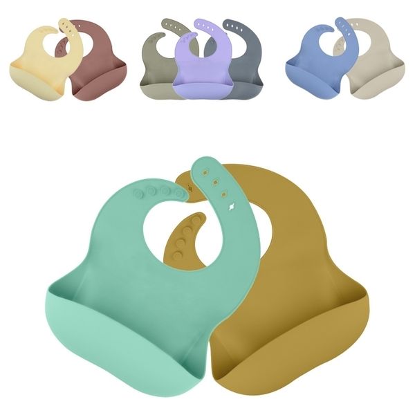 

selling mother and products bib waterproof children's silicone bib baby saliva rice bag easy to clean
