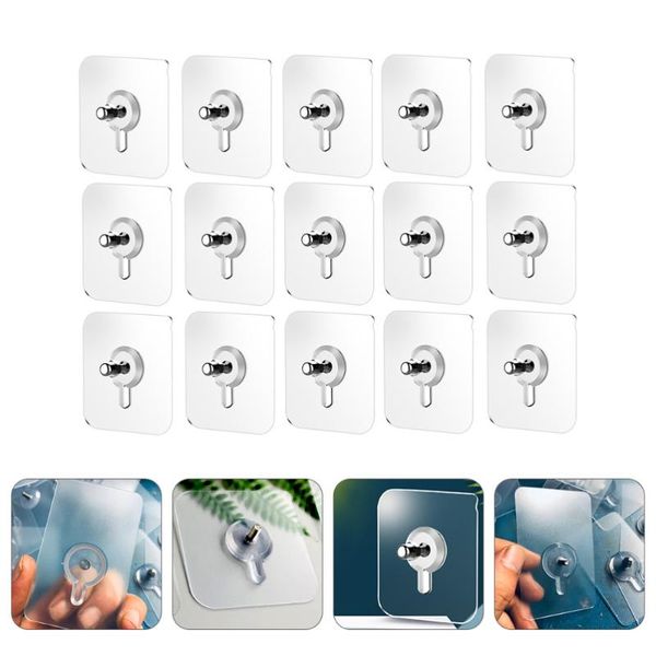 

pcs furniture clear hanger pads with screws non-trace hook kitchen sticker